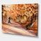 Designart - Road In The Park In Sunny Autumn Day - Country Canvas Wall Art Print